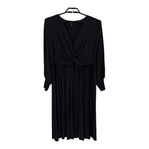 Eloquii Knot Front Pleated skirt dress black size 14